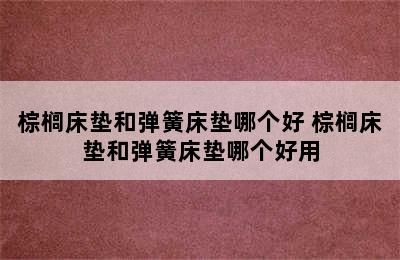 棕榈床垫和弹簧床垫哪个好 棕榈床垫和弹簧床垫哪个好用